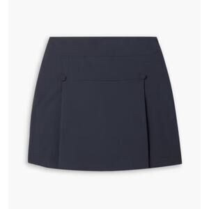 L'Etoile Sport Button-Embellished Poplin Mini Golf Skirt Black Womens Size XS